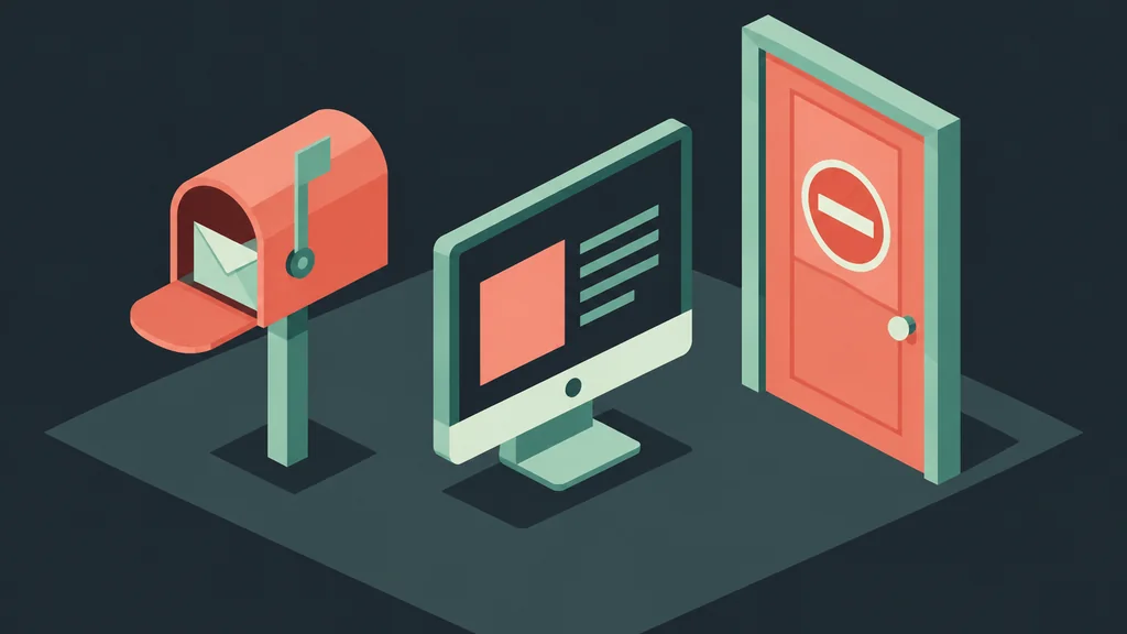 Simple isometric mailbox and screen with a closed door