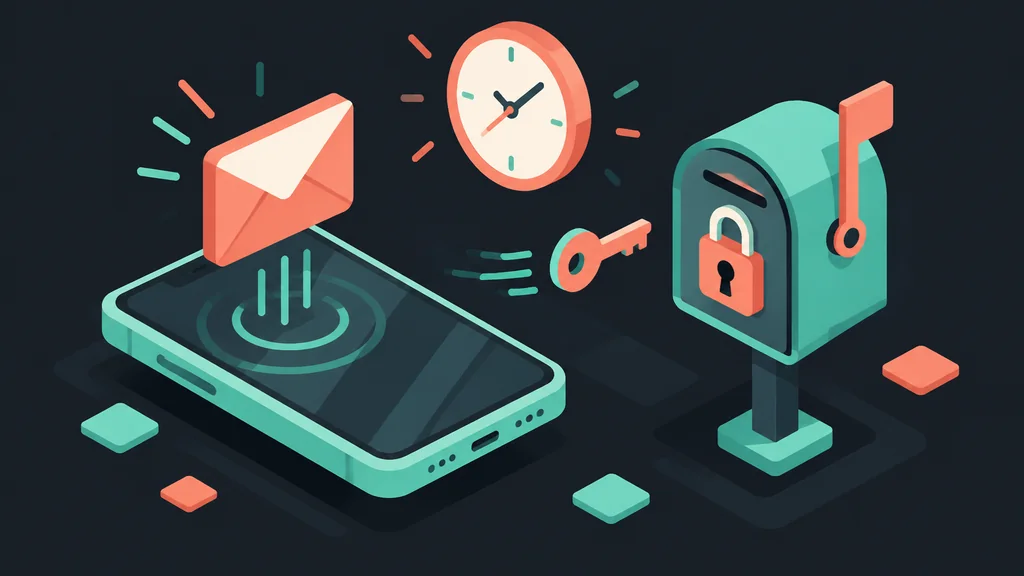 Phone with envelope and clock showing reset email delay